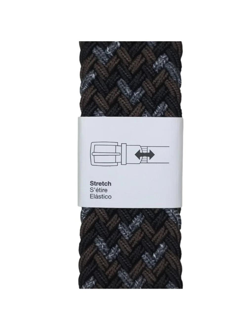 Nike Braided Woven Stretch Golf Belt XL 42-44 Metal Buckle Brown/Black/Gray